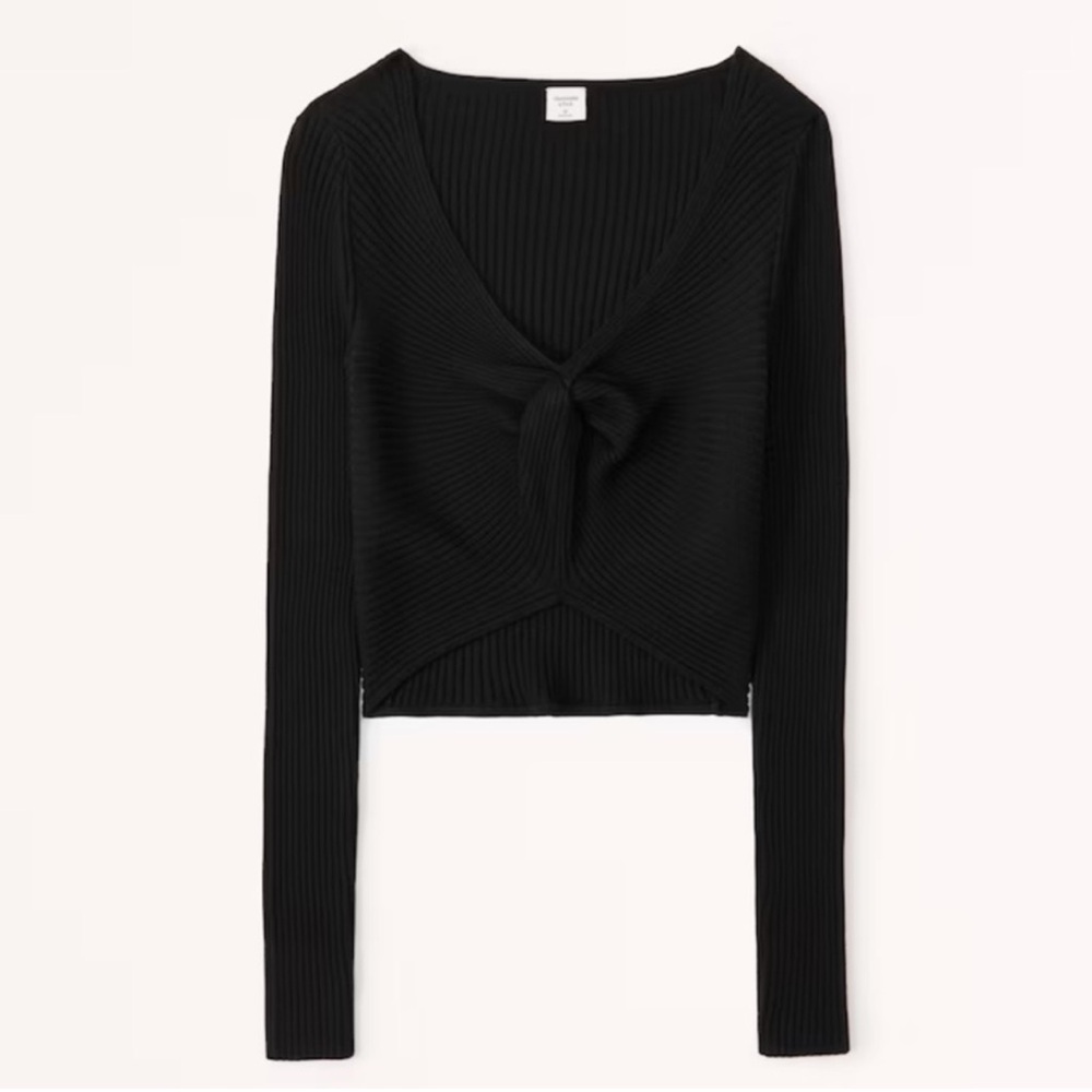 Abercrombie & Fitch Black Front Twist Sweater size L